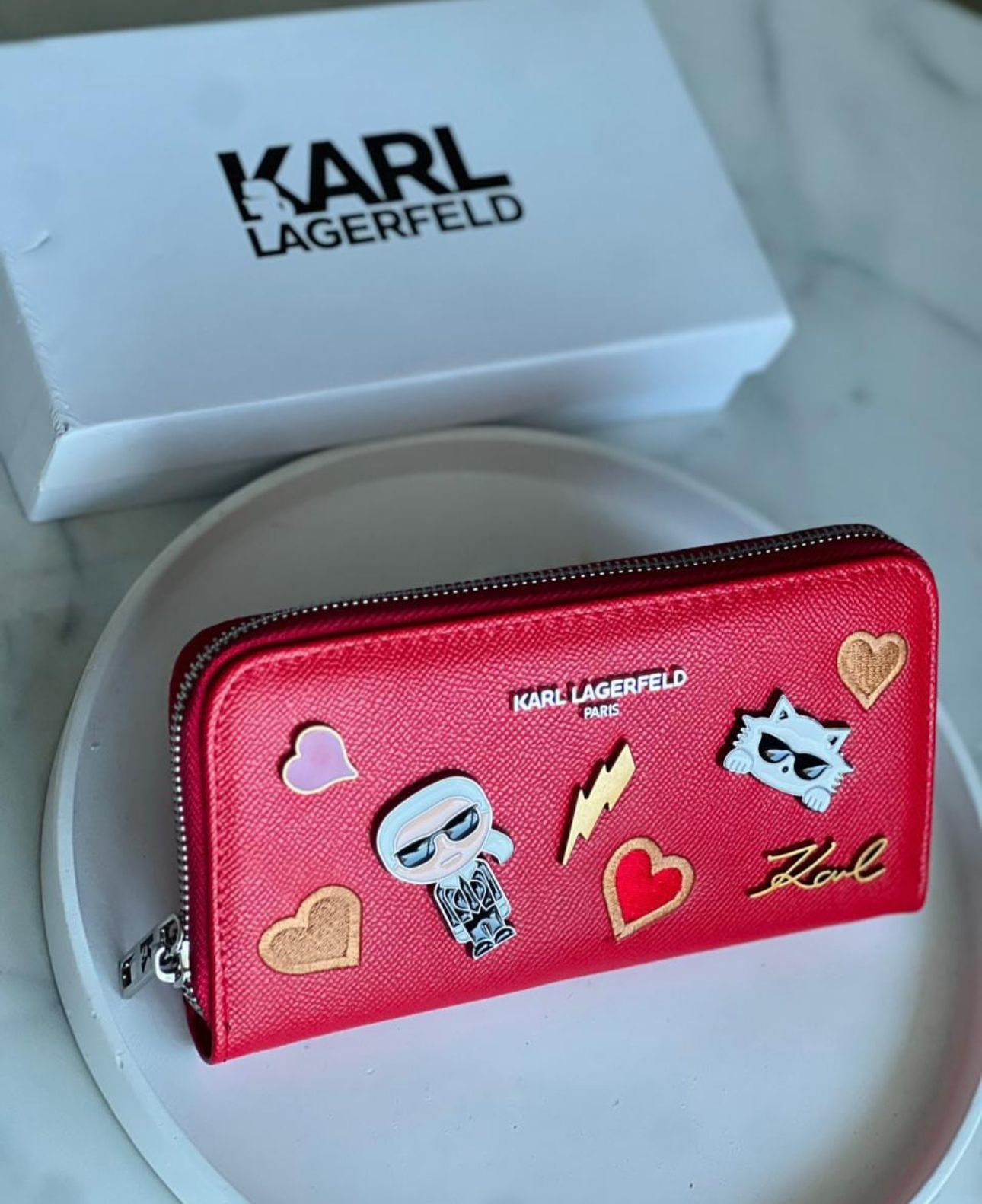 Double Zip Karl long wallets