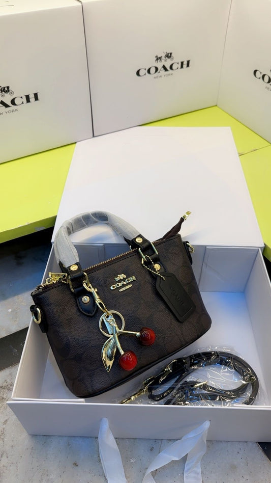 Coach mini crossbody bag with cherry charm