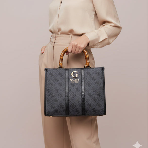 Luxury Guess Kerima Bamboo Handle Handbag for women