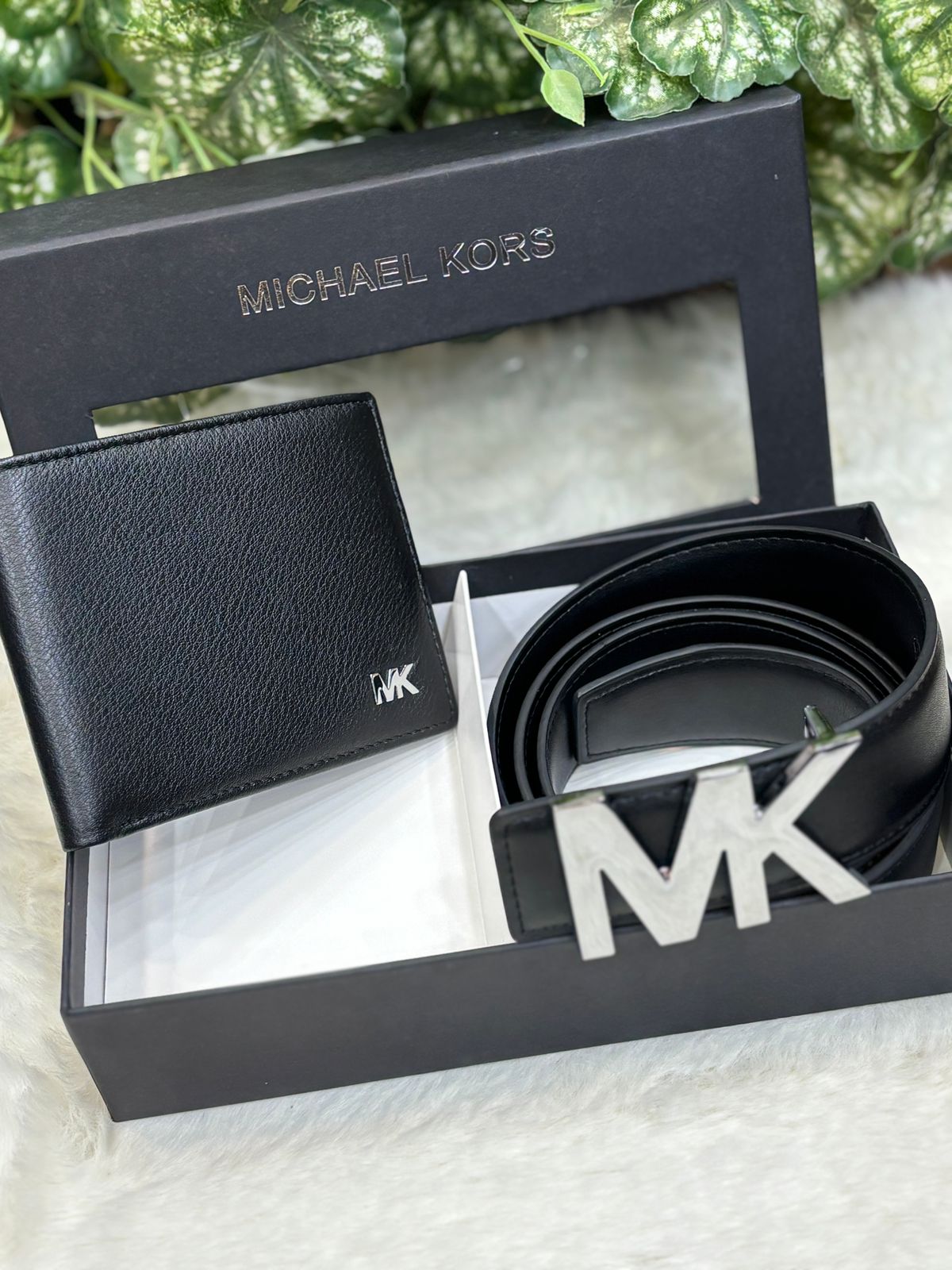 Luxury MICHAEL KORS Genuine Leather Wallet Belt Combo for Men