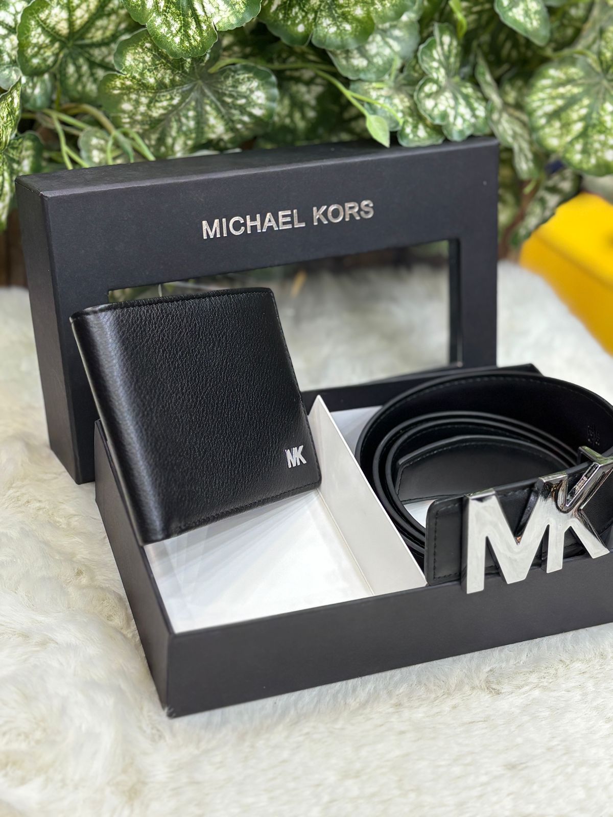 Luxury MICHAEL KORS Genuine Leather Wallet Belt Combo for Men