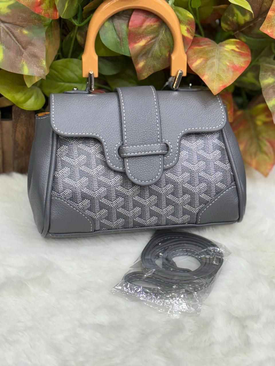 Luxury goyard sling with wooden handle
