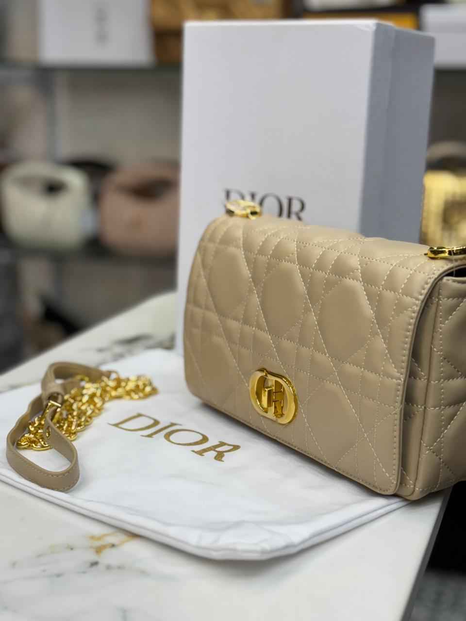 Luxury Dior caro bag in genuine leather