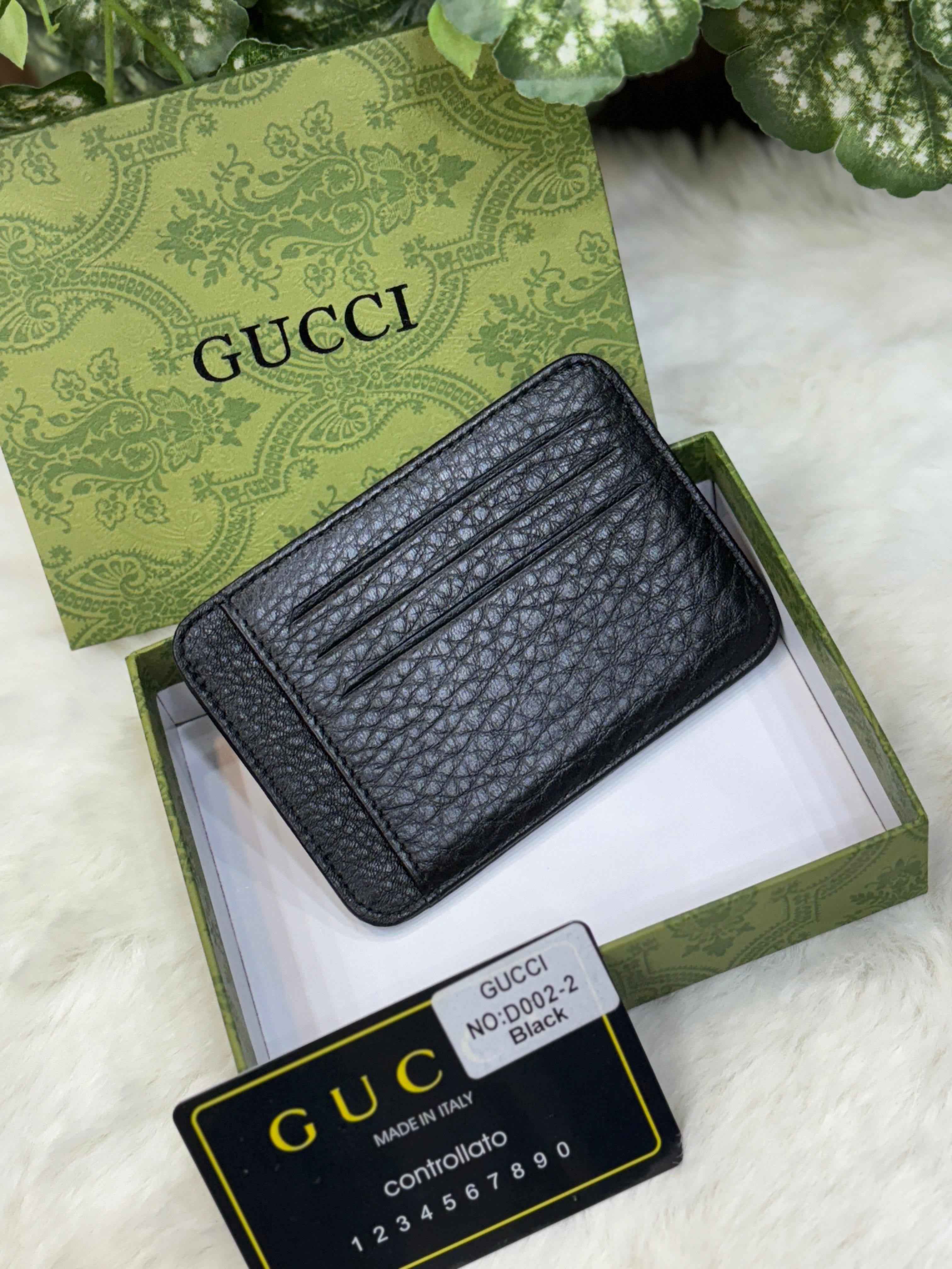 Luxury Gucci Genuine Leather Card Holder for Men