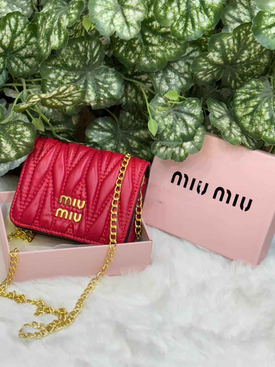 Miu miu wallet cum sling with chain for premium clients