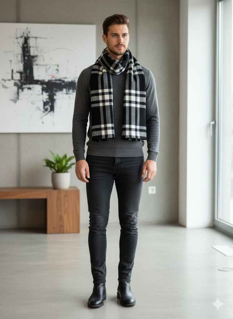 Luxury Burberry fully warm cashmere muffler for unisex