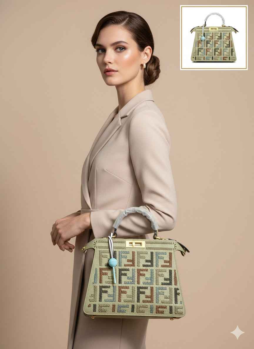 Luxury Fendi peekaboo in genuine leather next to original quality