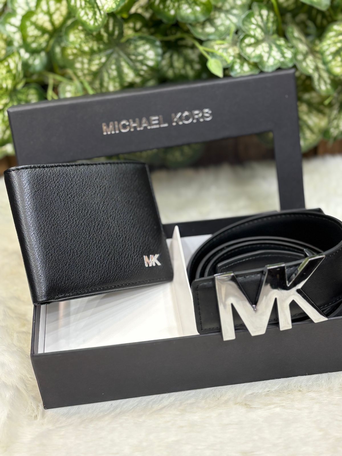 Luxury MICHAEL KORS Genuine Leather Wallet Belt Combo for Men