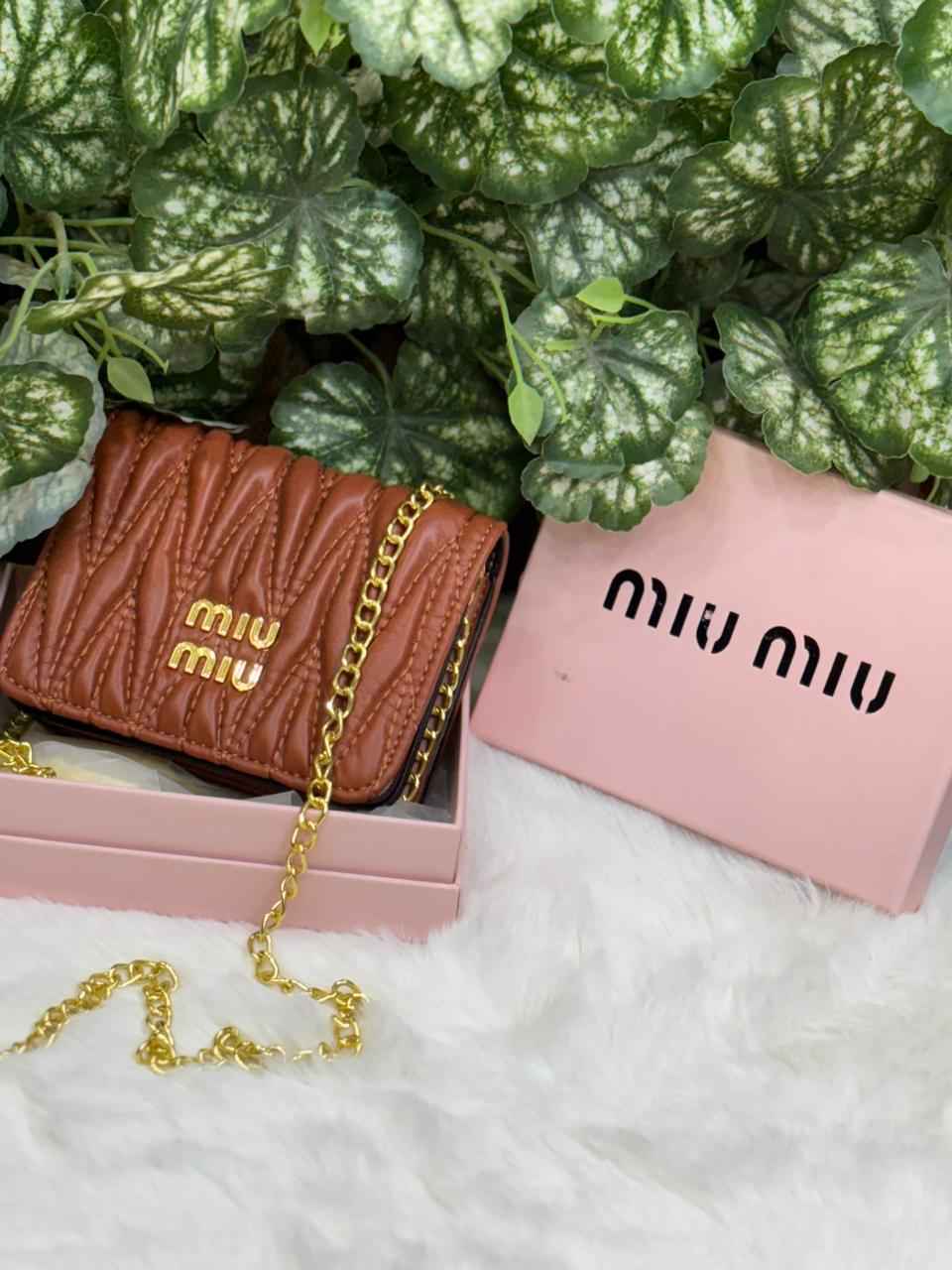 Miu miu wallet cum sling with chain for premium clients