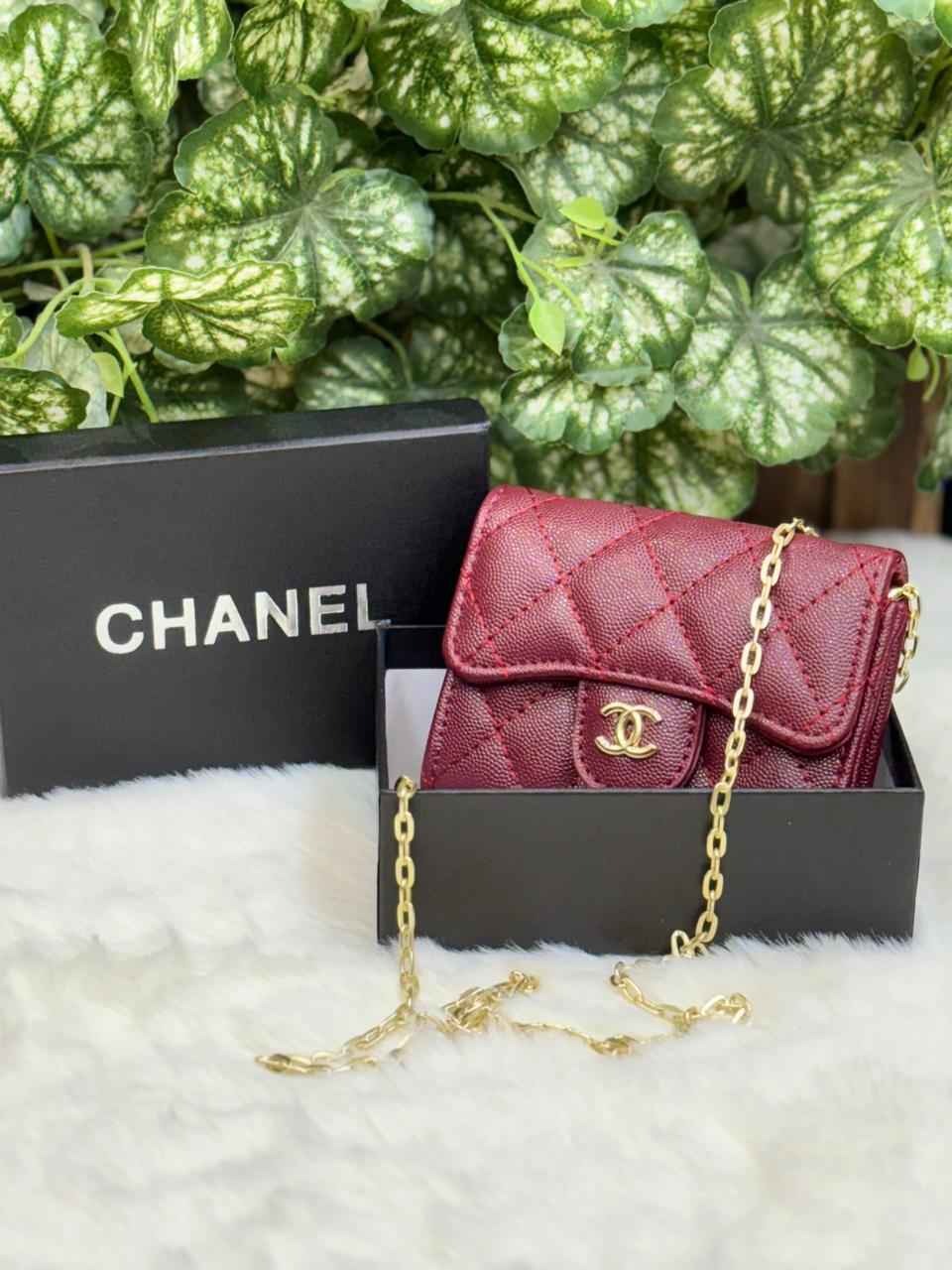 Luxury Chanel wallet cum sling with chain for women
