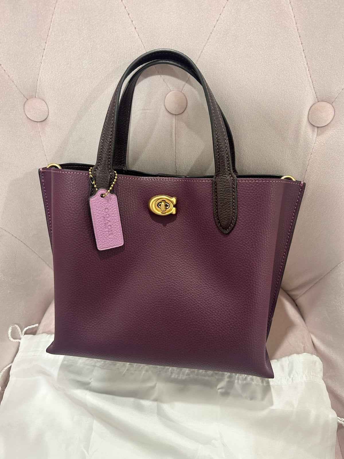 Coach willow tote bucket luxury bag with handle
