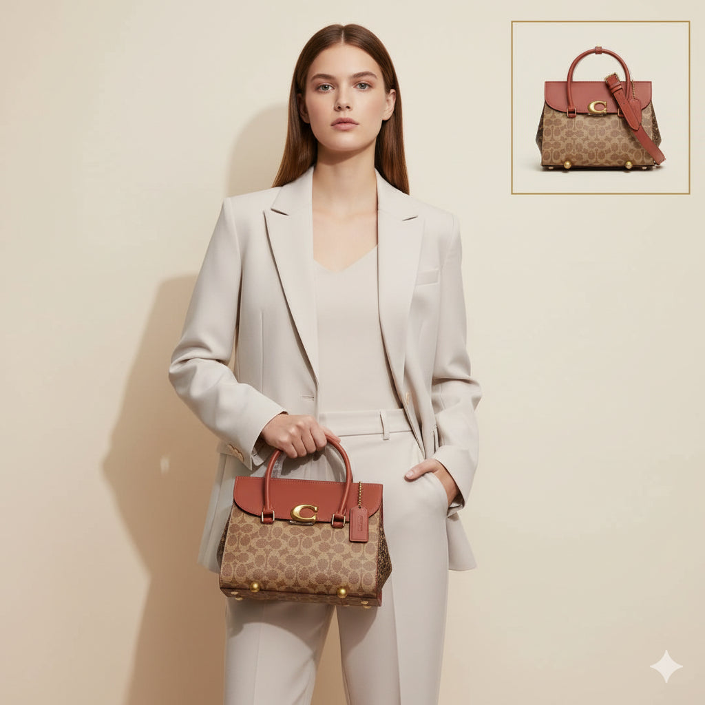 Luxury Coach Broome Satchel Carryall Crossbody Bag for women