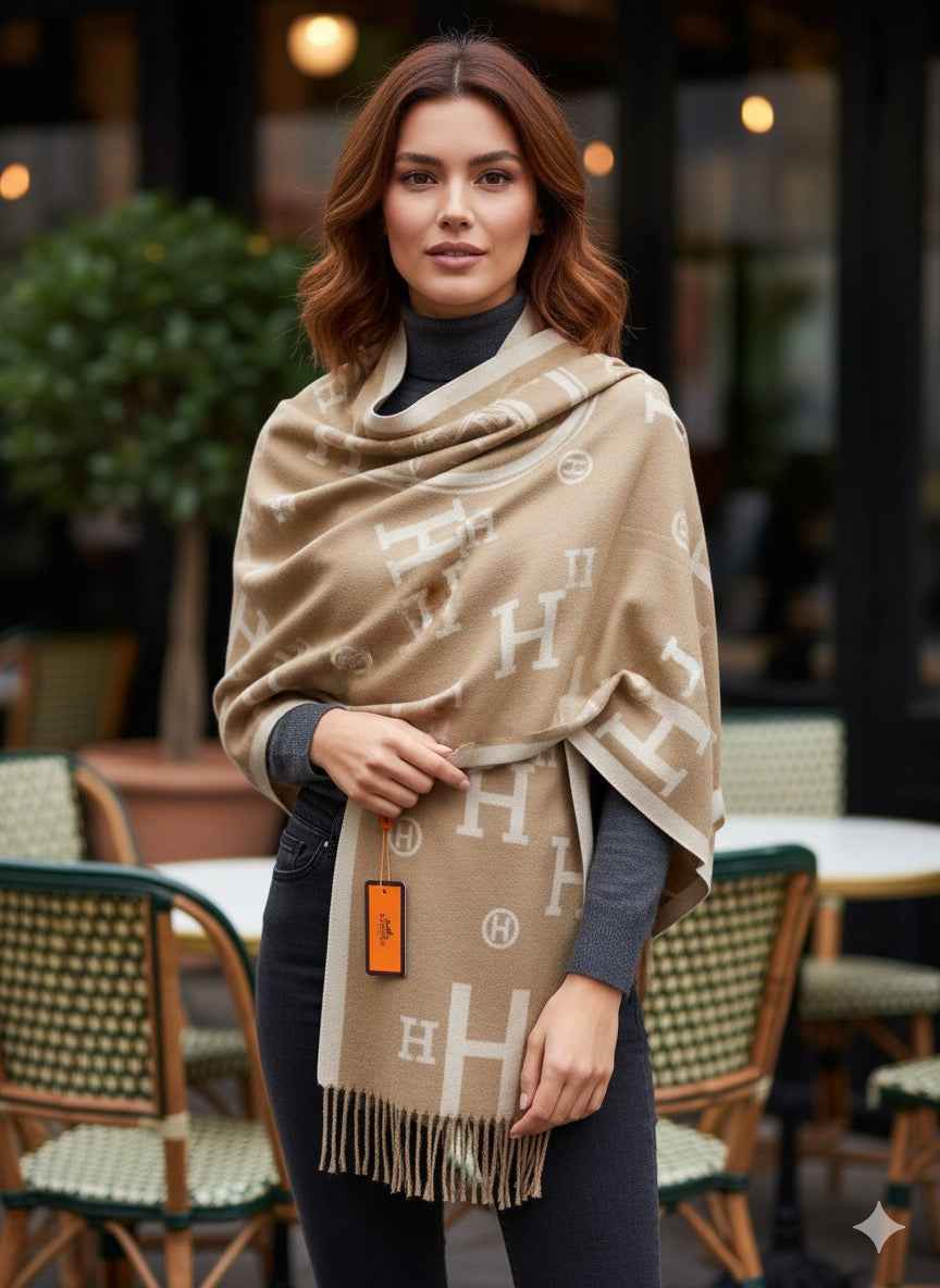 Hermes full length cashmere shawl