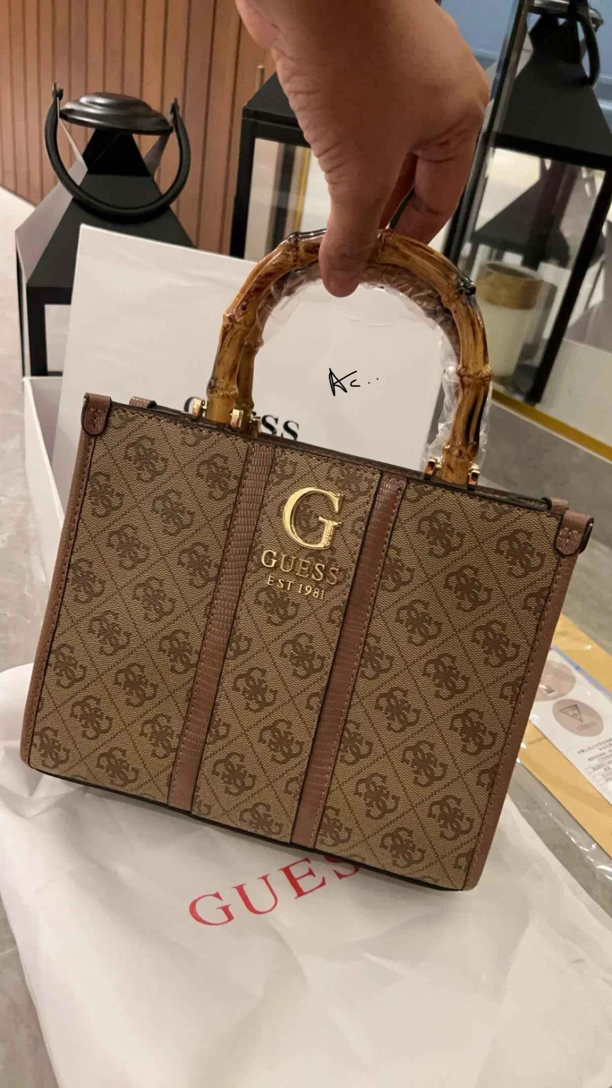 Guess Bamboo Handle Bag