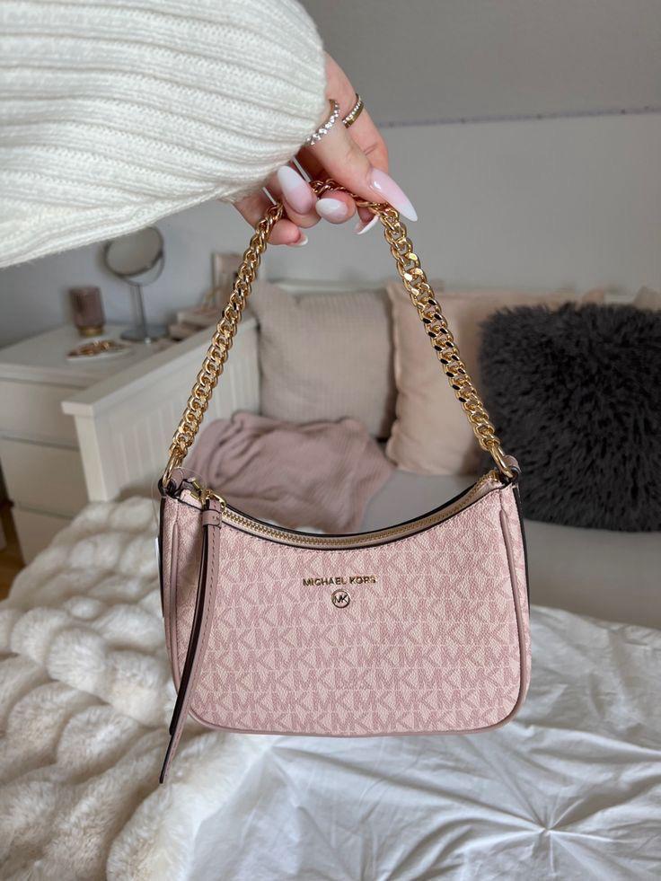 Michael kors jet set signature logo chain pochette