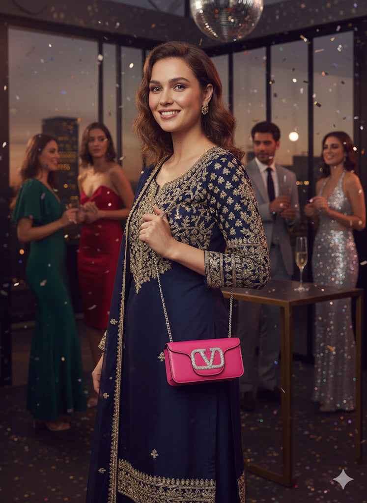 Valentino Garavani v logo shoulder bag