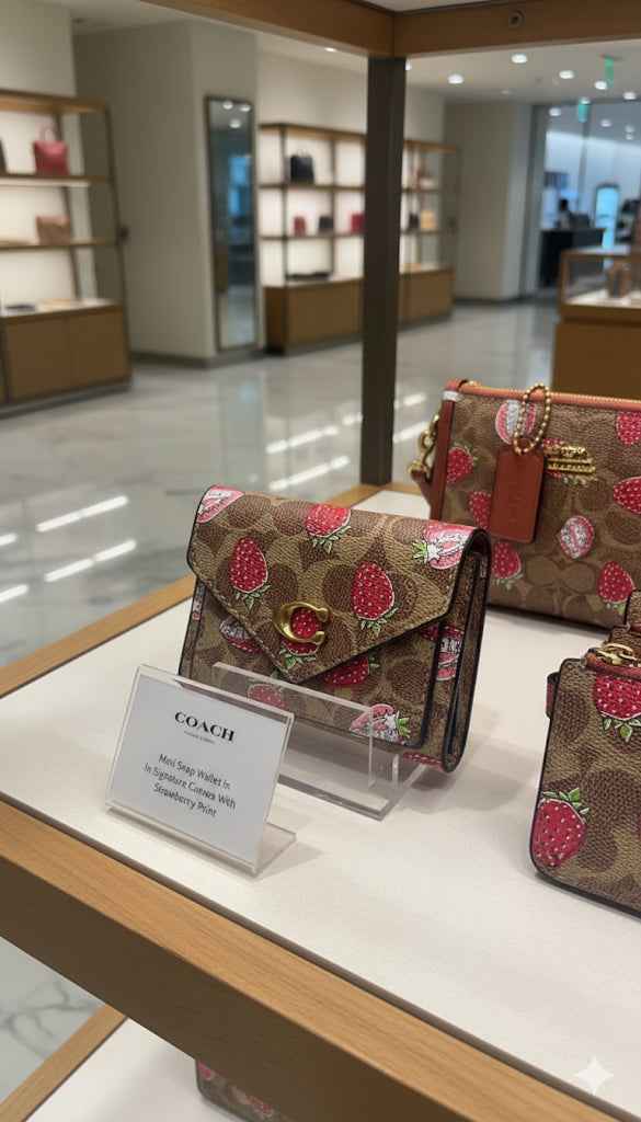 Coach flap strawberry wallet