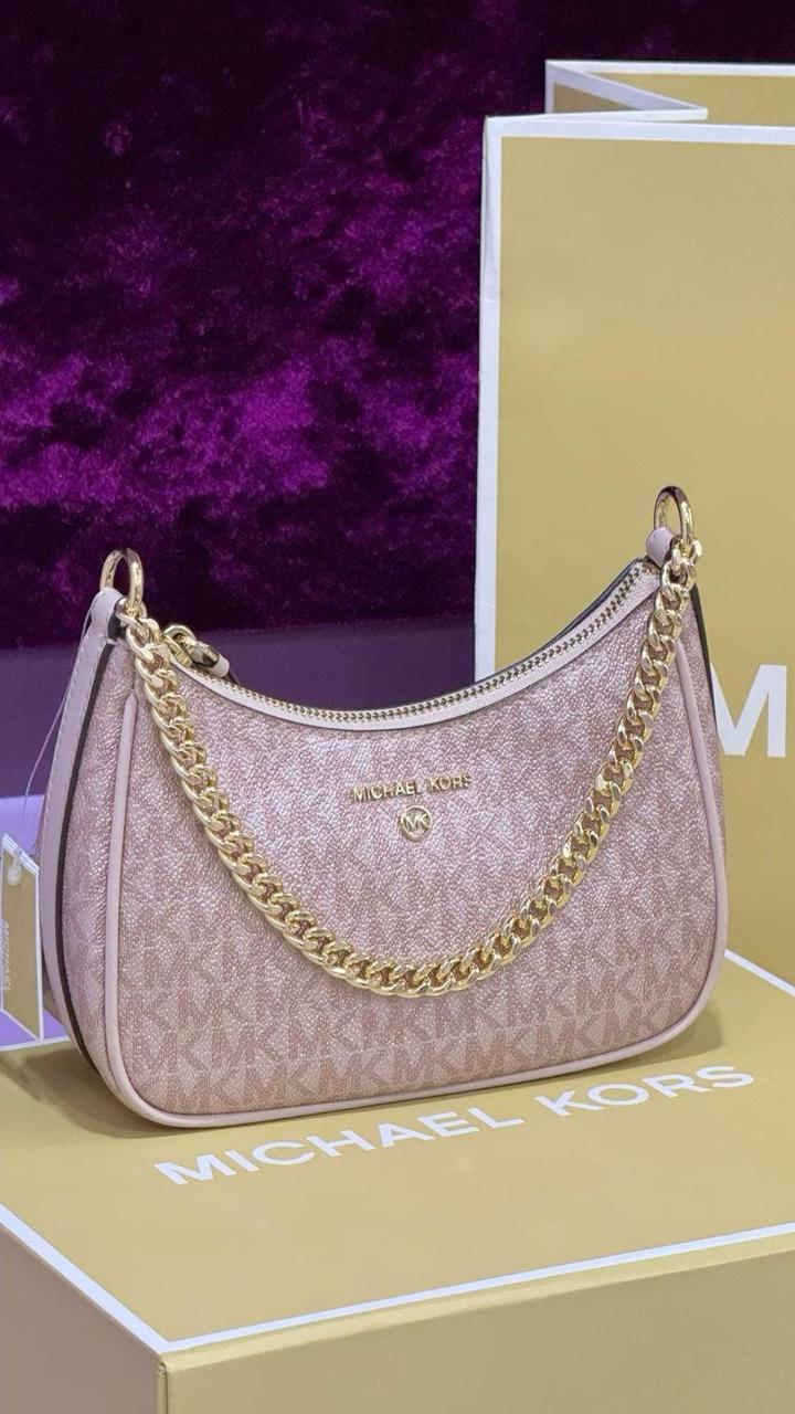 Michael kors jet set signature logo chain pochette