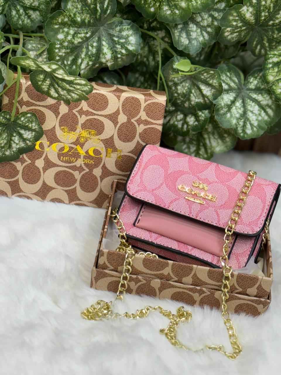 Luxury Coach flap wallet cum sling with chain for women