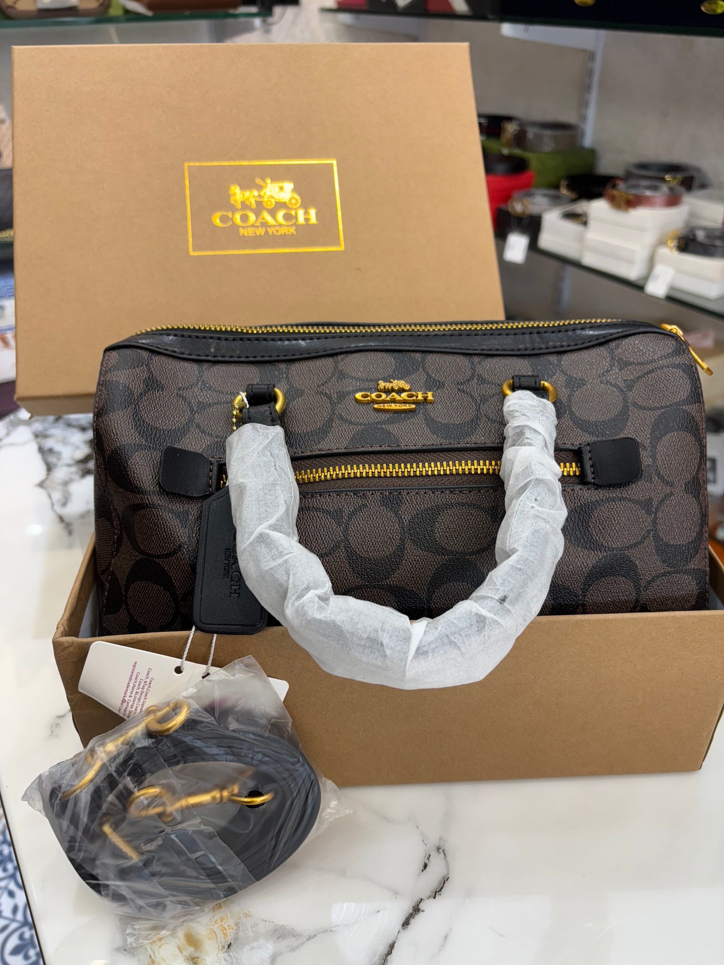 Coach rowan satchel signature speedy bag