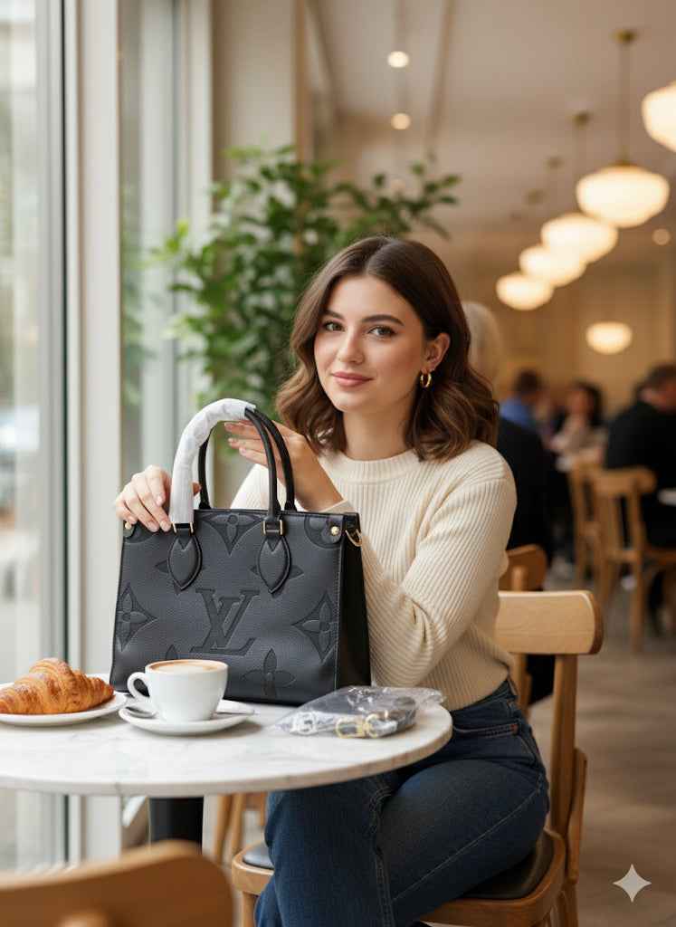 Louis Vuitton Lv on the go tote with coin pouch