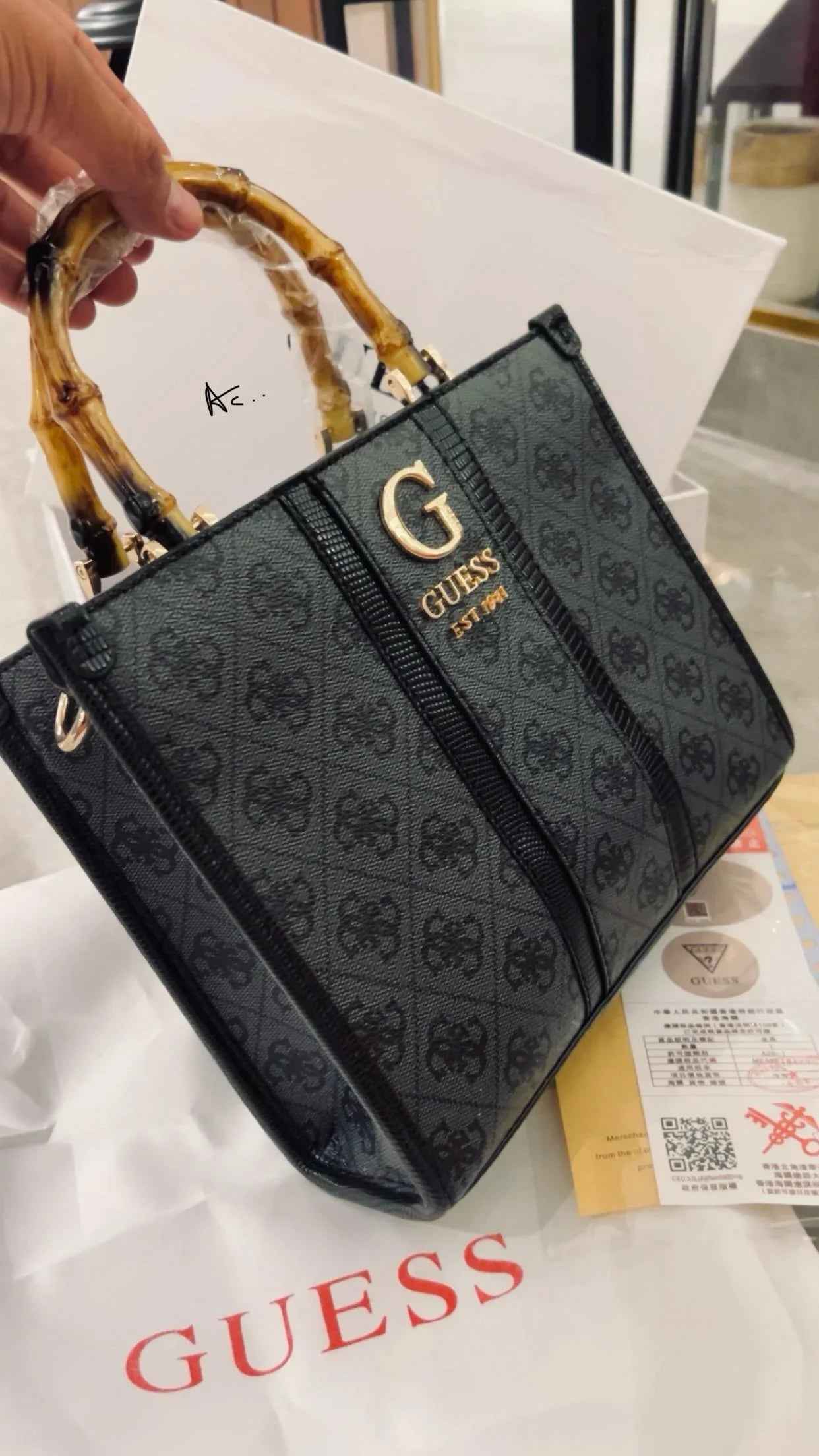 Guess Bamboo Handle Bag