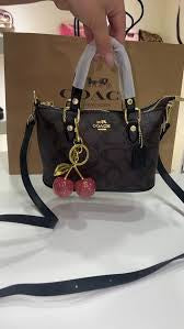 Coach mini crossbody bag with cherry charm