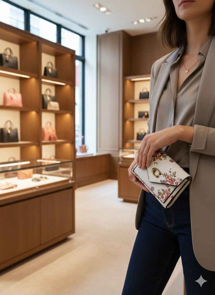 Coach three fold printed wallet