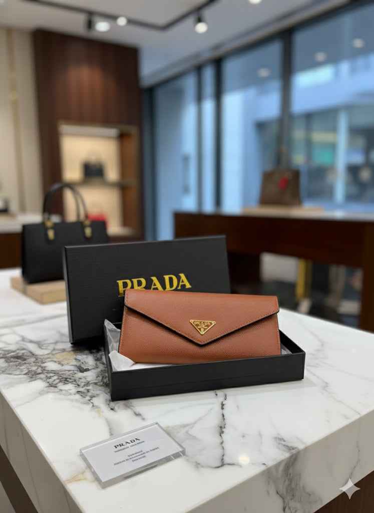 Prada 2 pcs set  three fold wallet with card holder