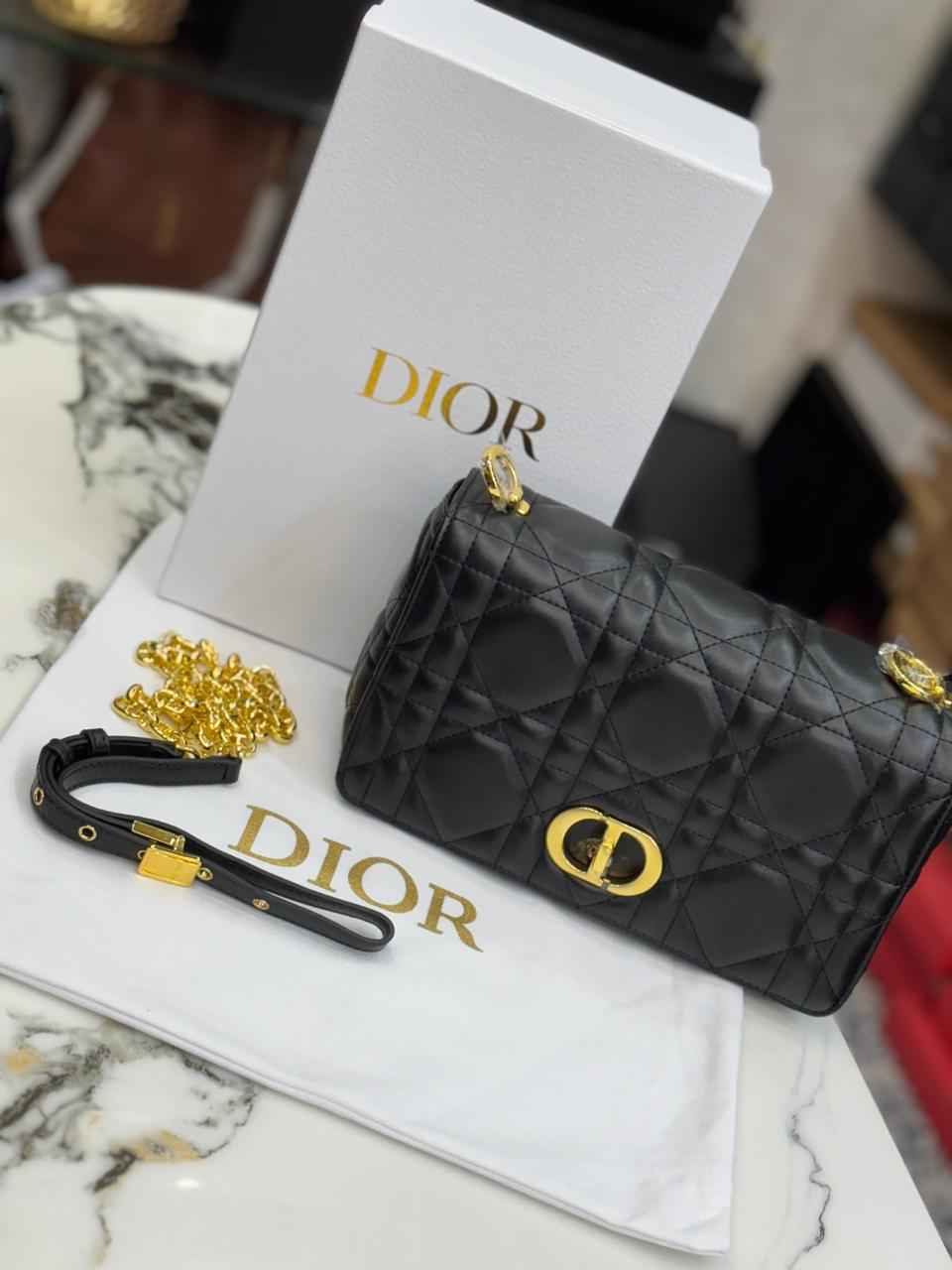 Luxury Dior caro bag in genuine leather