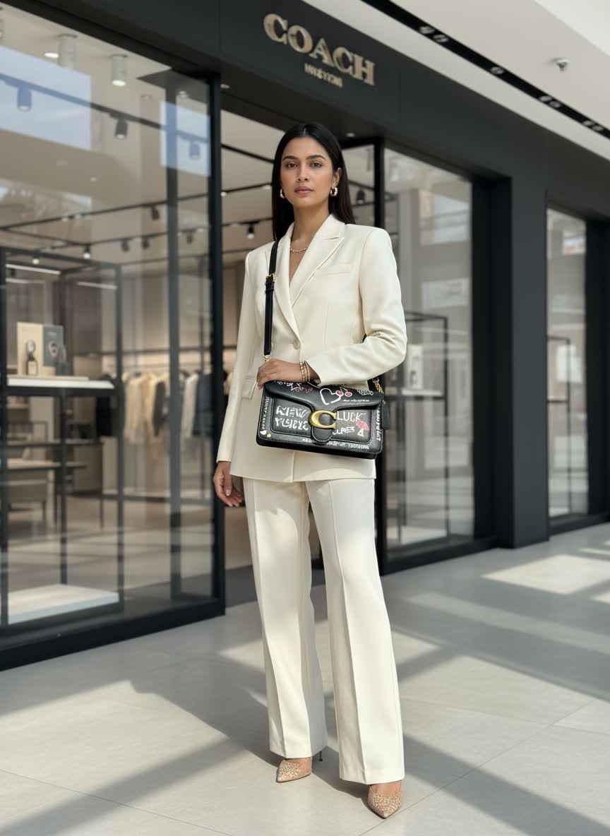 Coach tabby with sketch print