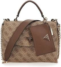 Luxury Guess top handle bag with broad belt and stylish coin pouch