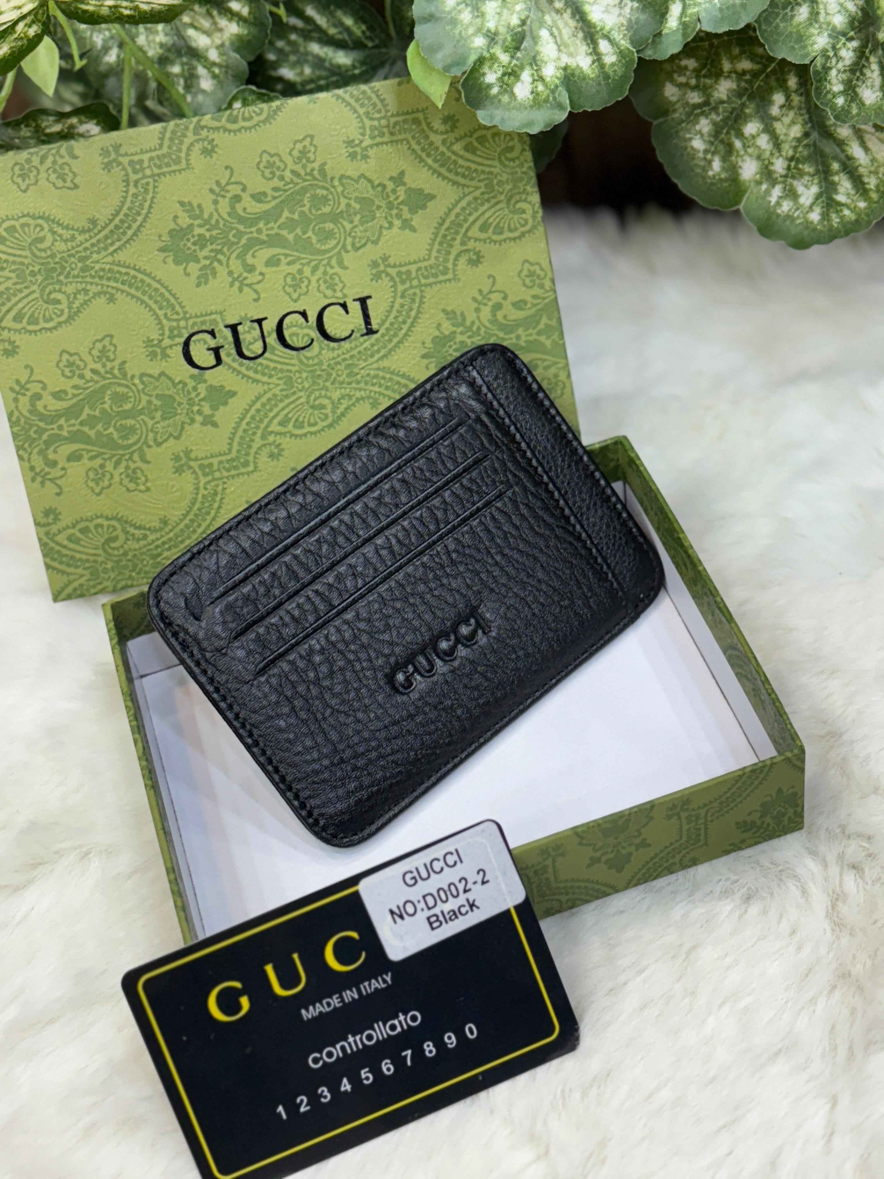 Luxury Gucci Genuine Leather Card Holder for Men