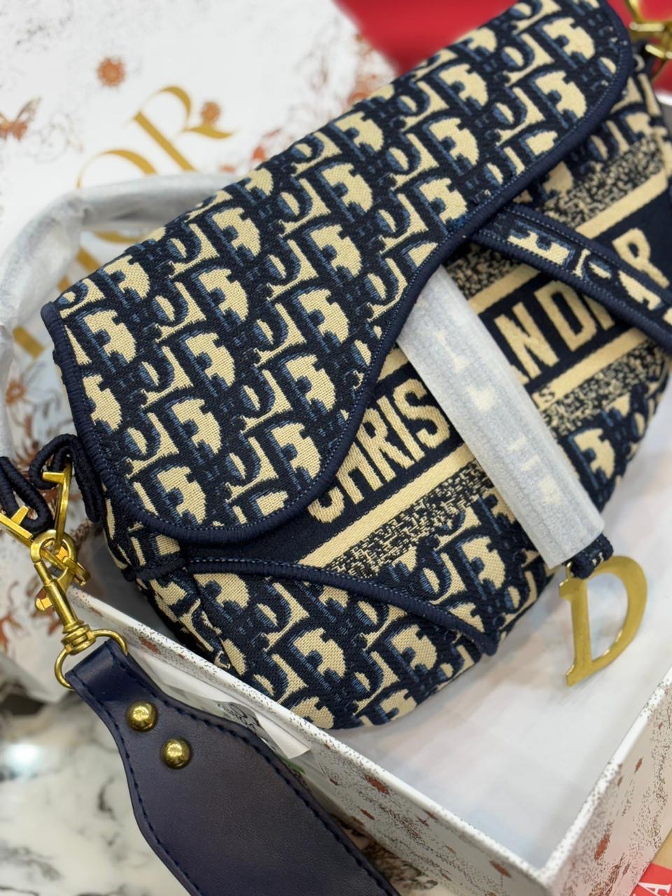 Christian dior saddle with broad belt