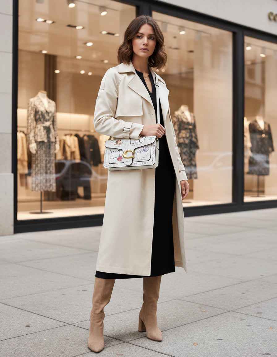 Coach tabby with sketch print