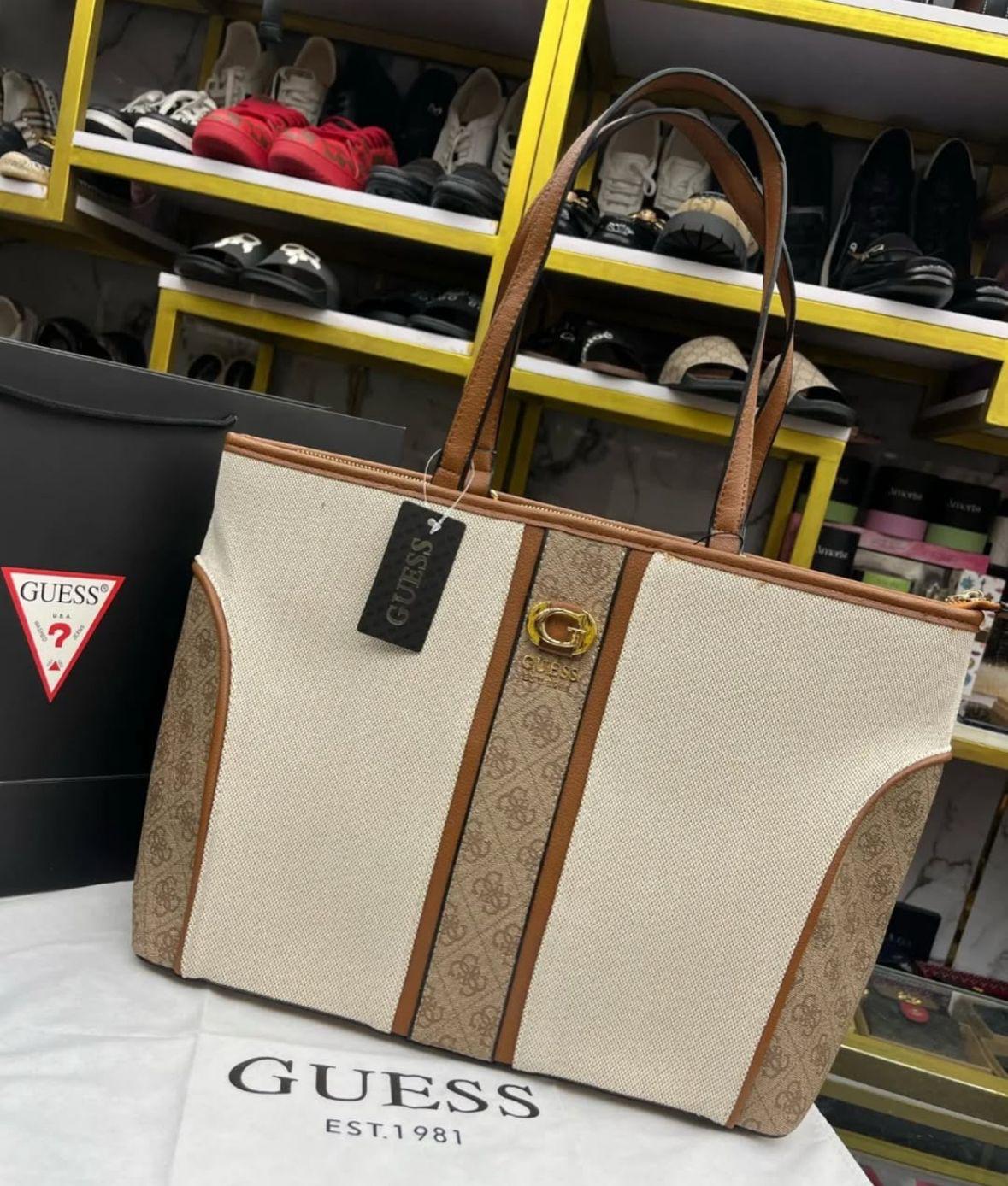 Guess large canvas Tote
