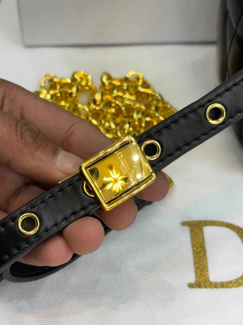 Luxury Dior caro bag in genuine leather