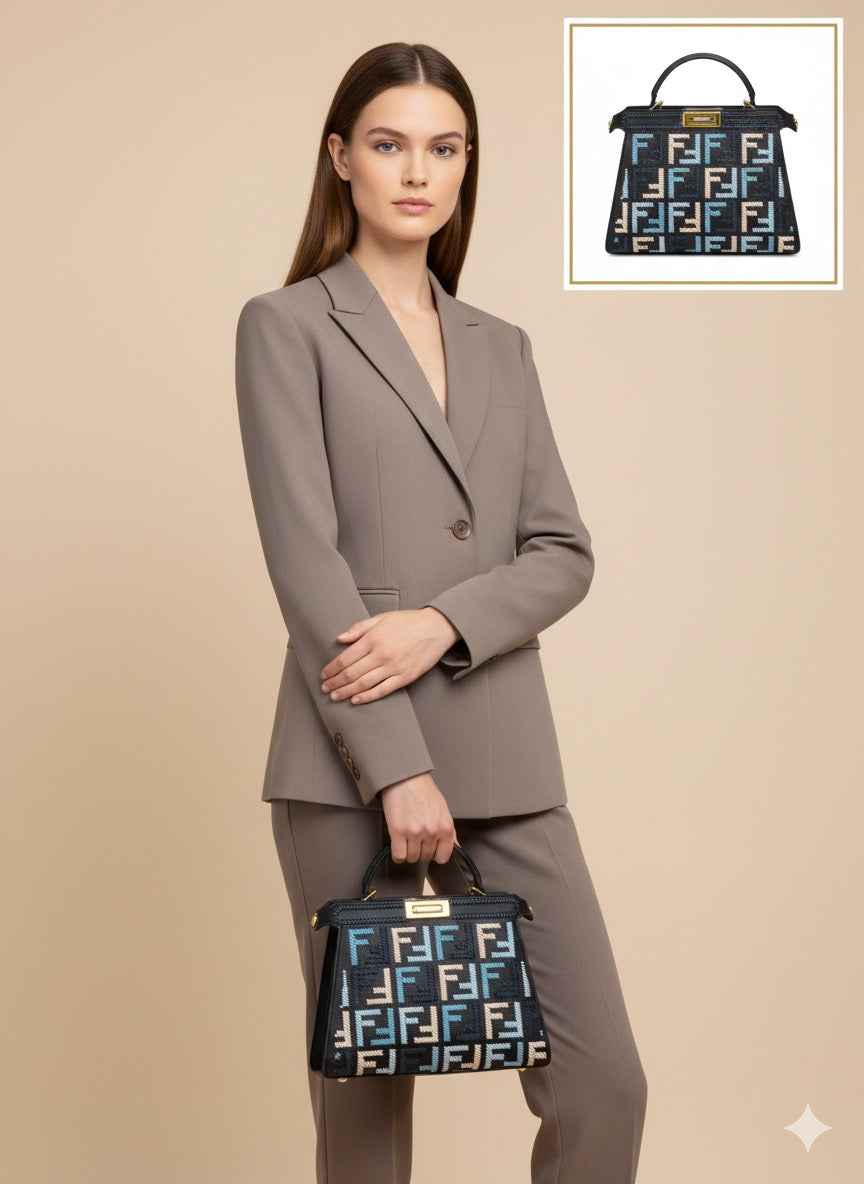 Luxury Fendi peekaboo in genuine leather next to original quality