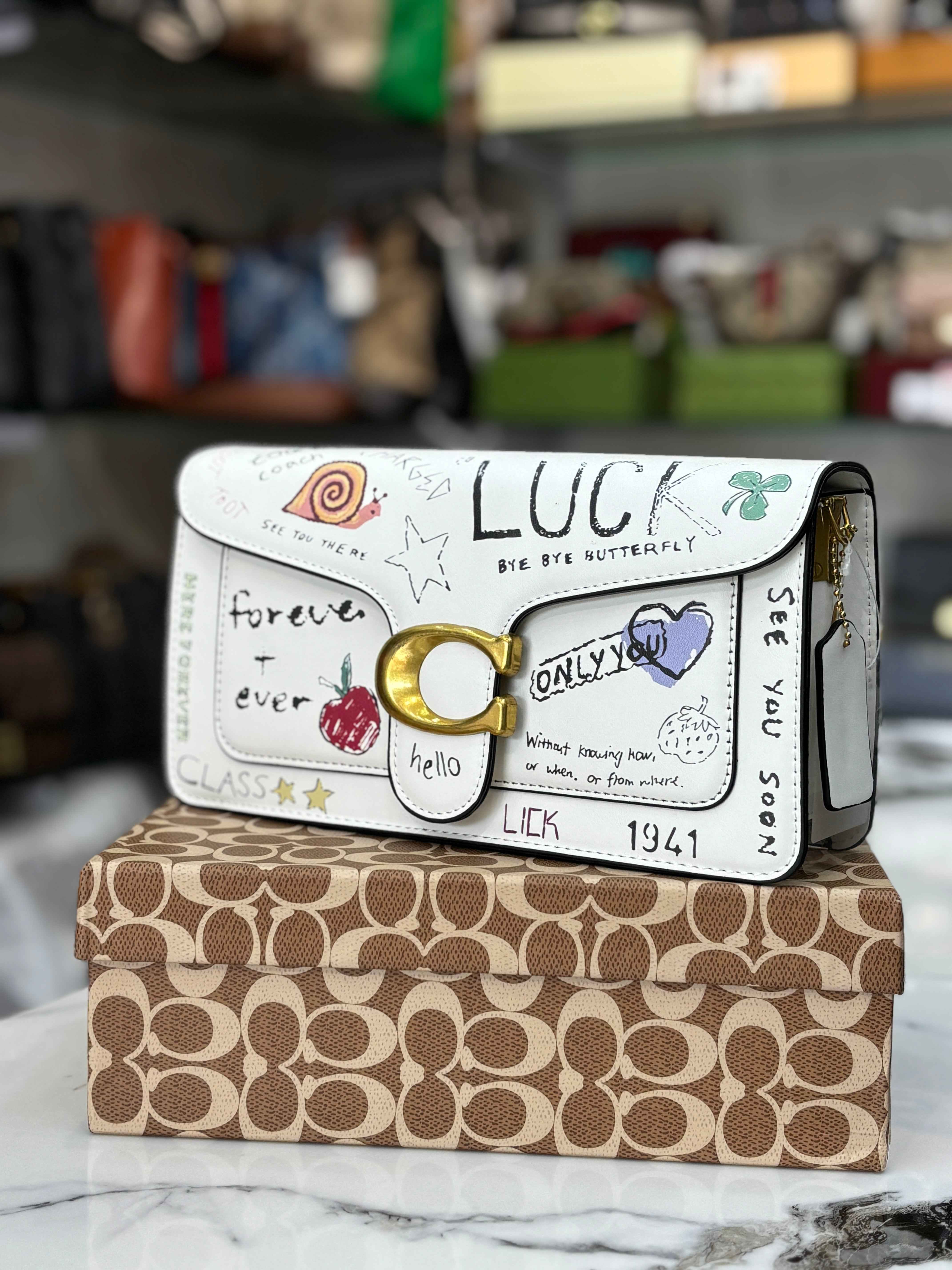 Coach tabby with sketch print