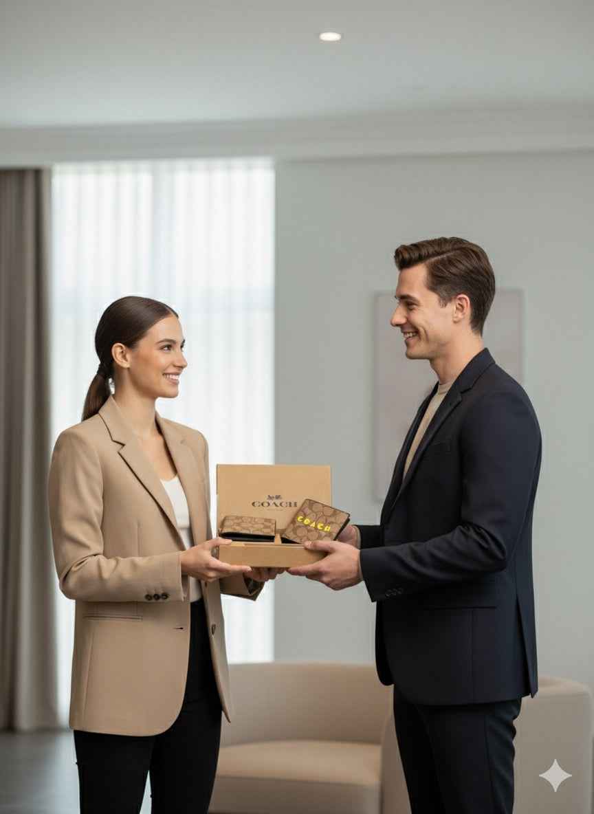 Luxury coach wallet set for men( 3 pcs ) includes wallet,card holder,key chain set