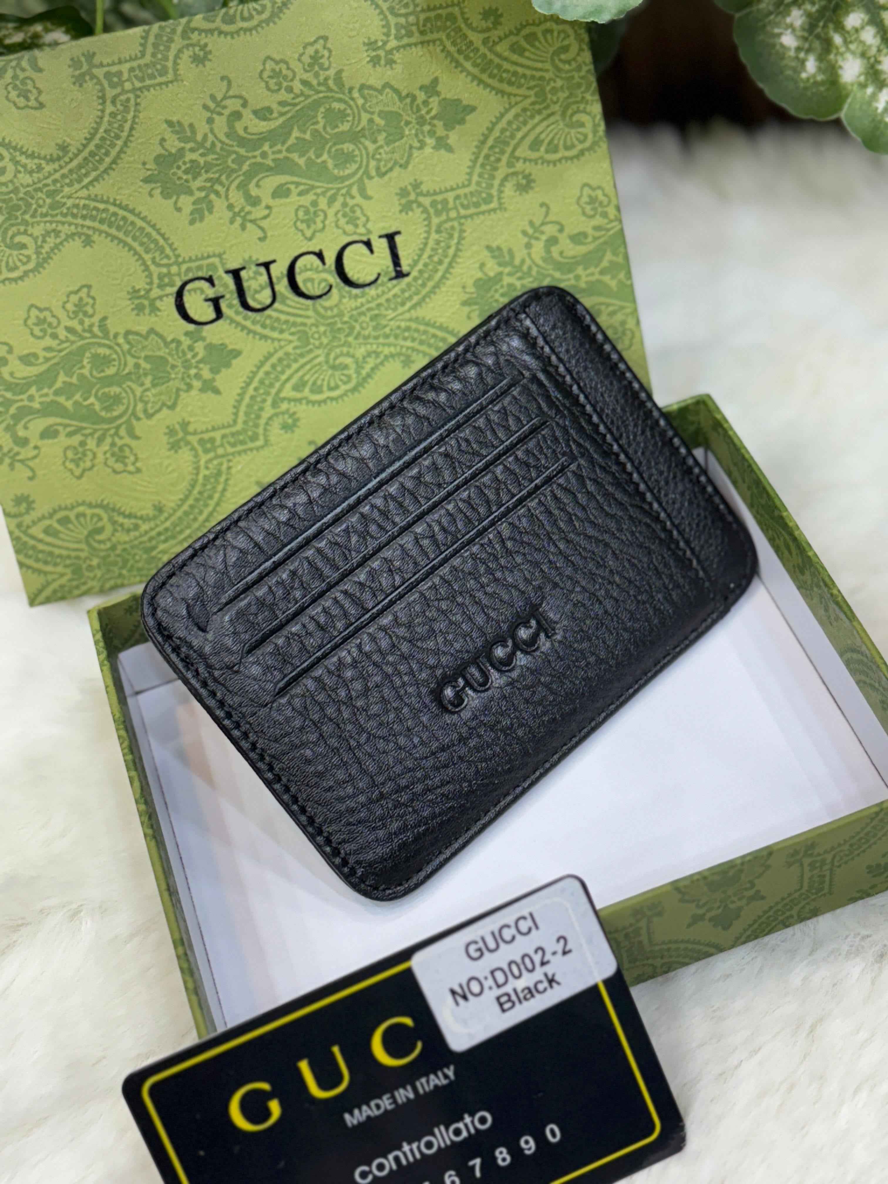 Luxury Gucci Genuine Leather Card Holder for Men