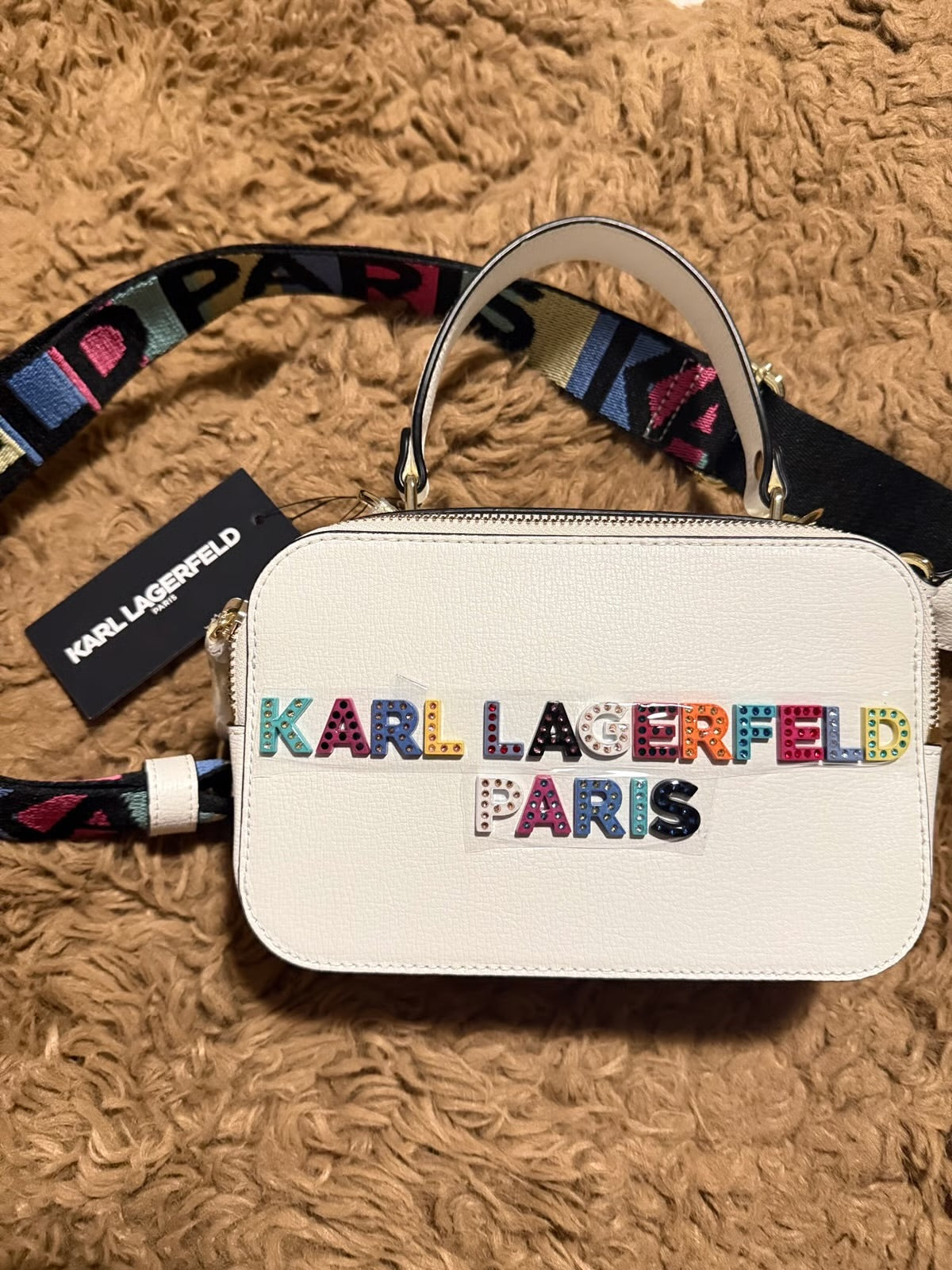 Karl simone crossbody bag with broad belt