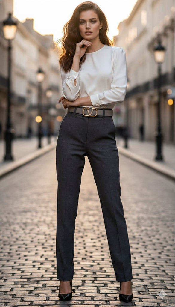 Luxury Valentino V Logo Signature Slim Belt for women