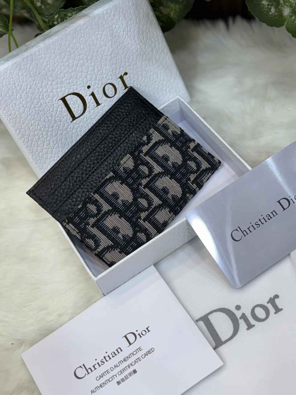 Luxury Dior Leather Card Holder