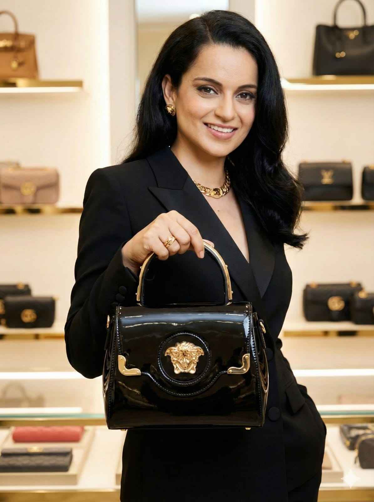 Luxury versace la Medusa bag with top handle