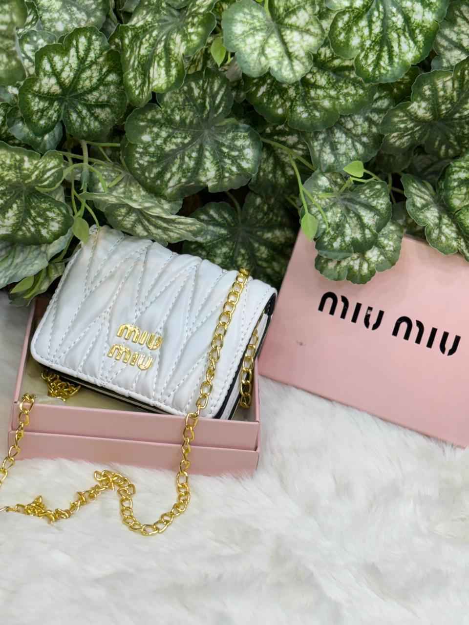 Miu miu wallet cum sling with chain for premium clients
