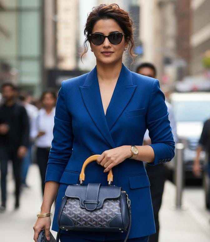 Luxury goyard sling with wooden handle