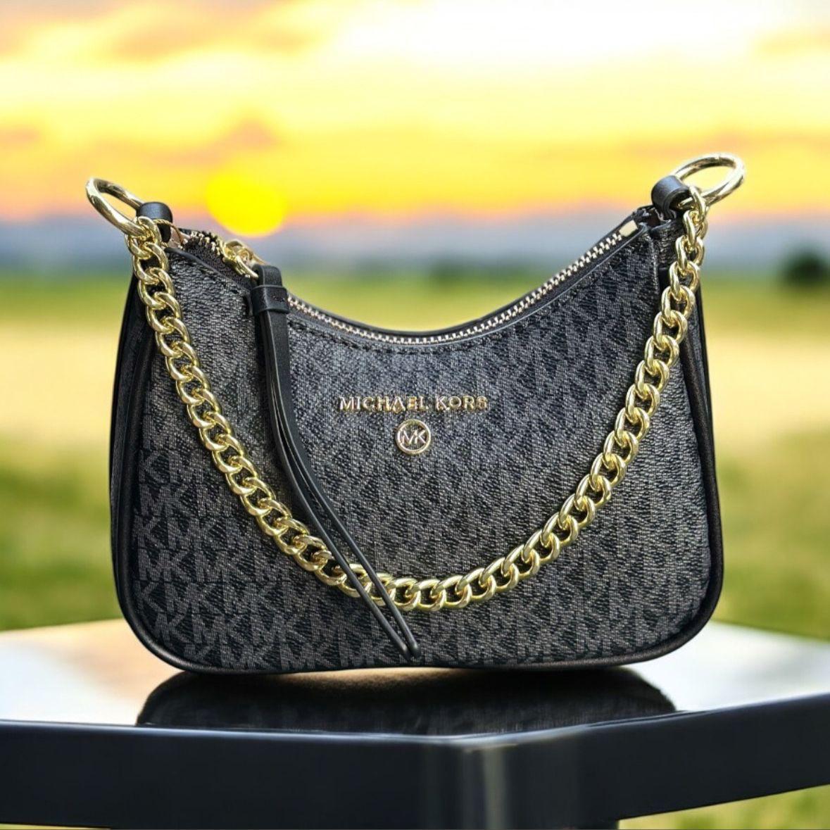 Michael kors jet set signature logo chain pochette