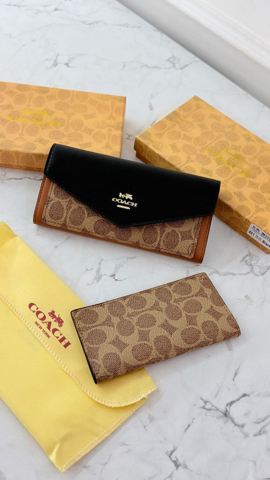 Coach Long Flap Wallet (2 pcs set )