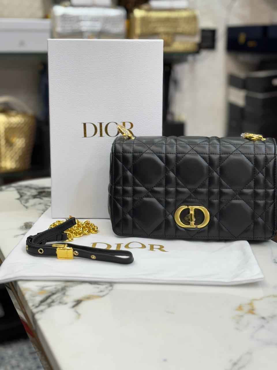 Luxury Dior caro bag in genuine leather